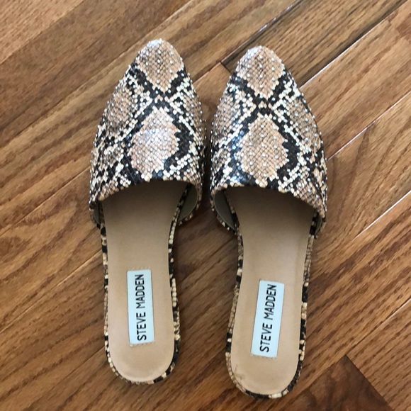 Steve Madden Shoes - Steve Madden 6.5 Snakeskin Studded Mules